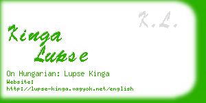 kinga lupse business card